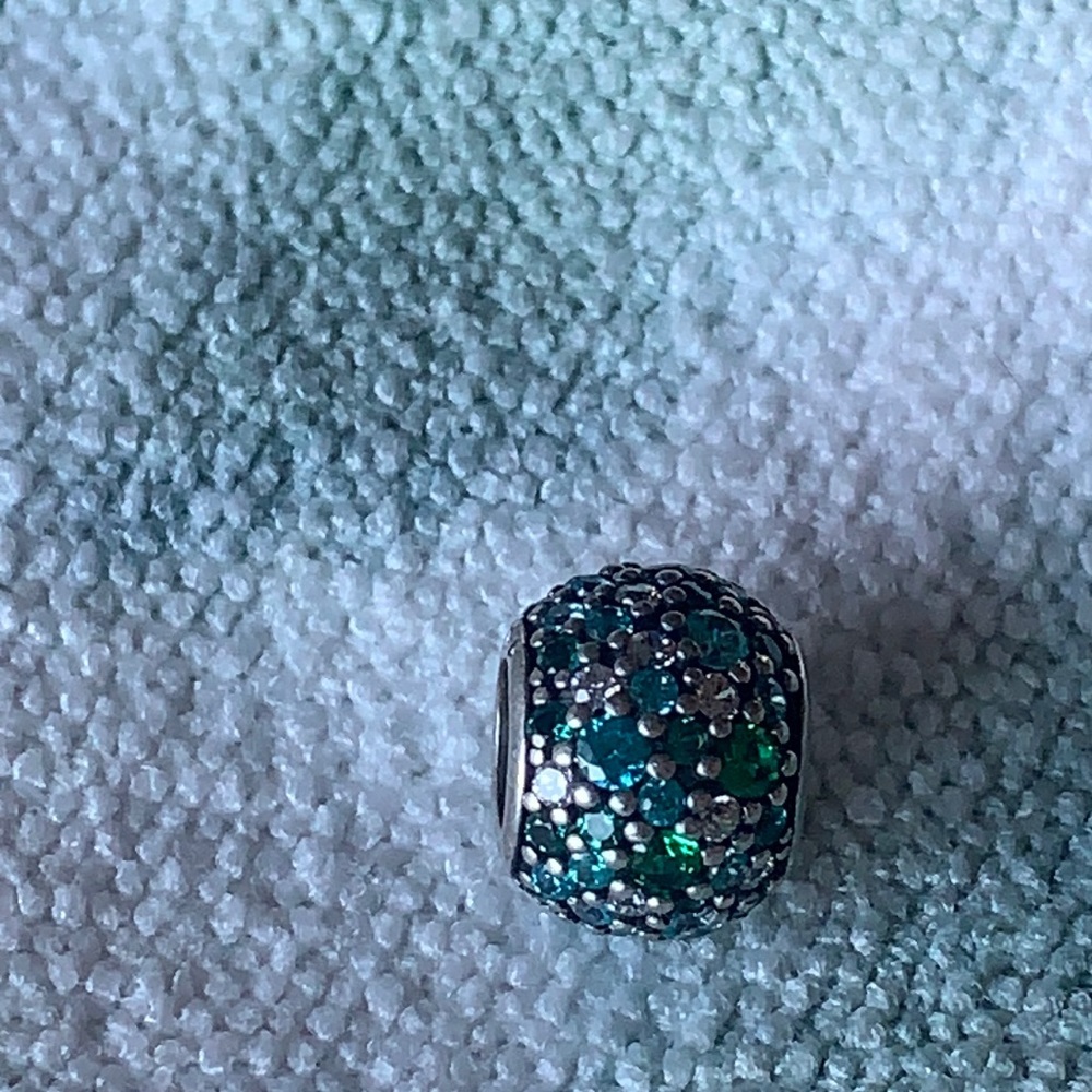 Teal Pave Charm